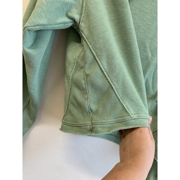 American Eagle Outfitters Women’s Hoodie Green Cropped Drawstring Pullover Sz S - Picture 8 of 10